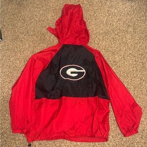 Red and Black Hooded Jacket